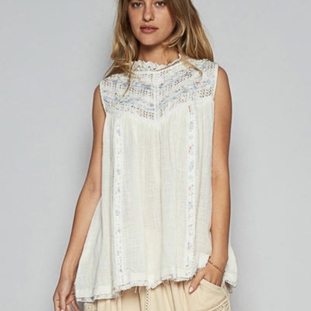 POL Whisperlace Garden Blouse  NEW Size Various